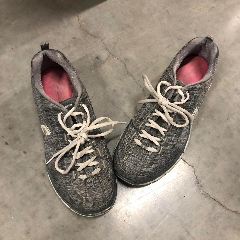 Skechers Grey Trainers With Memory Foam, Size Us 9